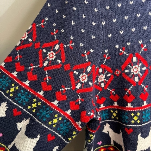 CHARTER CLUB SWEATER WOMEN'S Sz L PXL KNIT CREW NECK MULTICOLOR DOG HEART Beaded - Picture 8 of 12